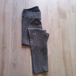 Under Armour Heat Gear Compression Leggings Dark Grey Wide Waistband Large